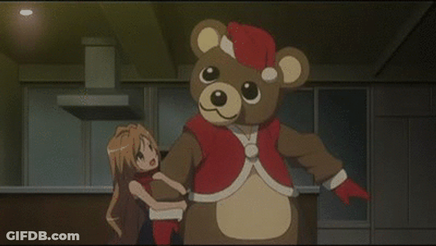 Toradora Hug Christmas Bear GIF