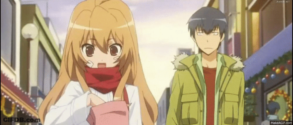 Toradora Street Eating Donut GIF