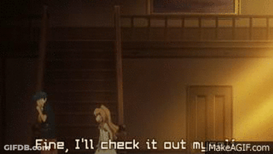 Toradora Taiga Going Up Stairs GIF