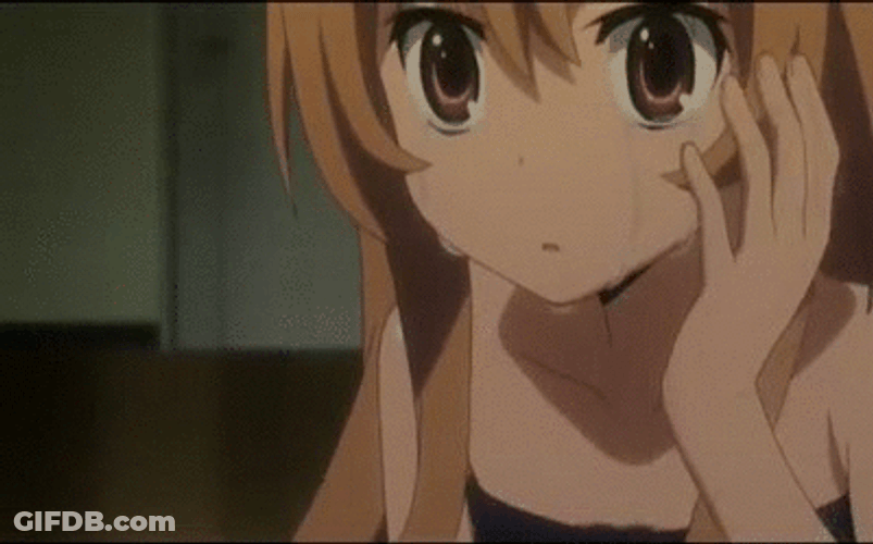 Toradora Touching Face Weeping GIF