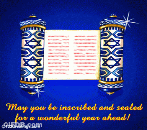 Torah Scroll Greeting May You Be Inscribed And Sealed For A Wonderful Year Ahead GIF