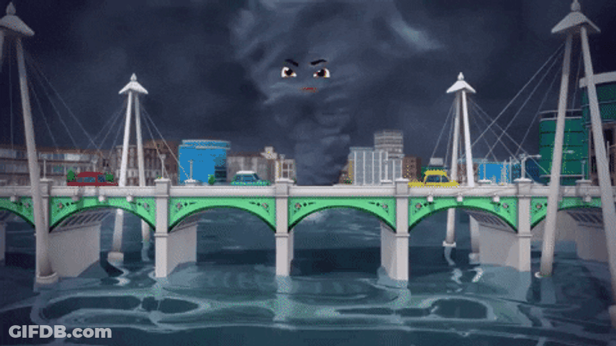 Tornado With Face During Thunderstorm GIF