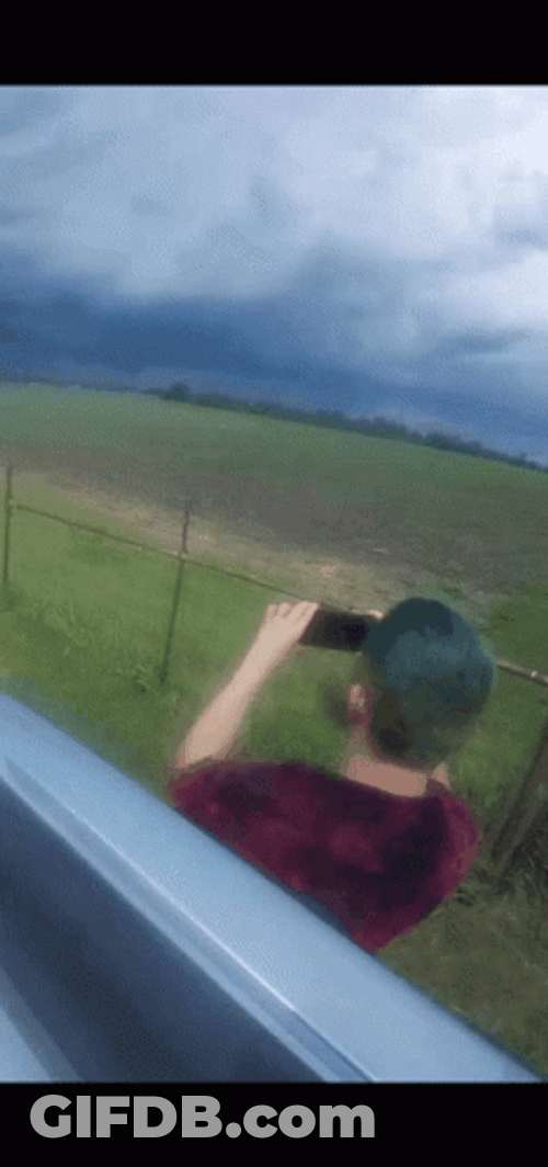 Tornado Wrangler Daredevil Selfie In Storm GIF