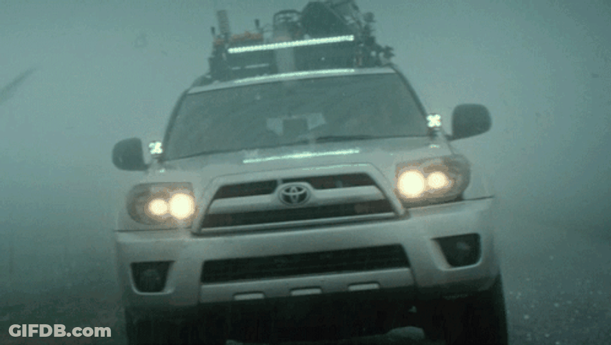 Tornado Wrangler Driving Inside Storm GIF