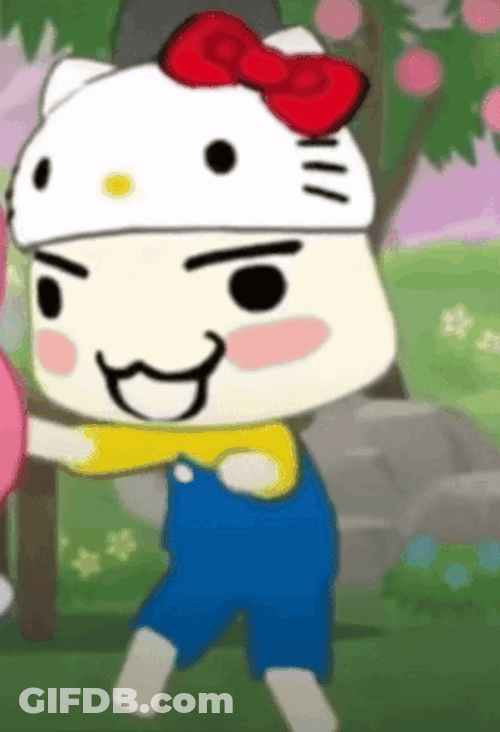 Toro Inoue Hello Kitty Hat GIF
