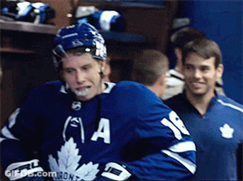 Toronto Maple Leafs Hockey Player In Blue Jersey GIF