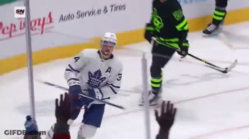 Toronto Maple Leafs Hockey Player On Ice GIF
