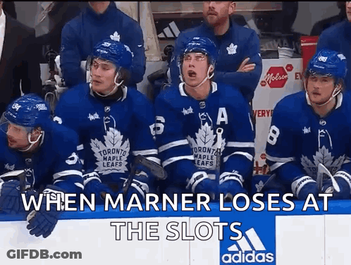 Toronto Maple Leafs Hockey Players Sitting GIF