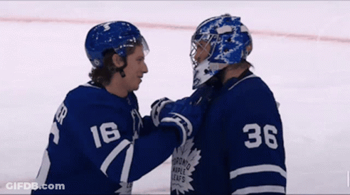 Toronto Maple Leafs Players Hugging GIF