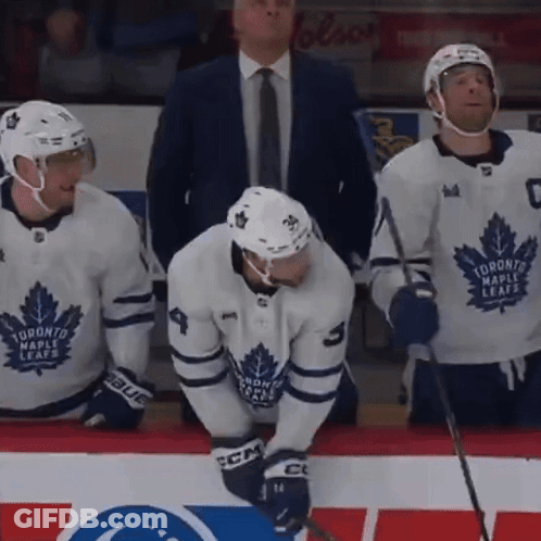 Toronto Maple Leafs Players On Bench GIF