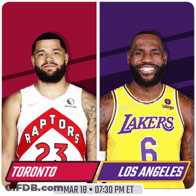 Toronto Raptors And Los Angeles Lakers Playing GIF
