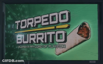 Torpedo Burrito Advertised On TV Screen GIF