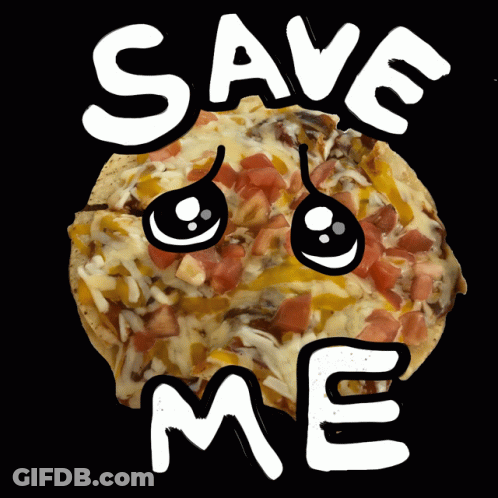 Tortilla Chip With Face Saying Save Me GIF