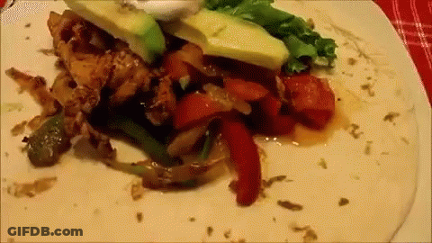 Tortilla Filled With Vegetables And Avocado GIF