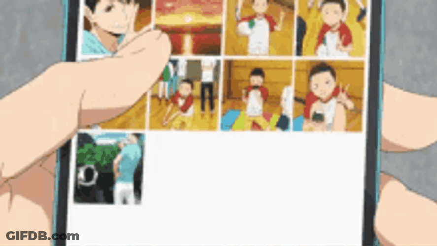 Tōru Oikawa Nephew Phone Photos GIF