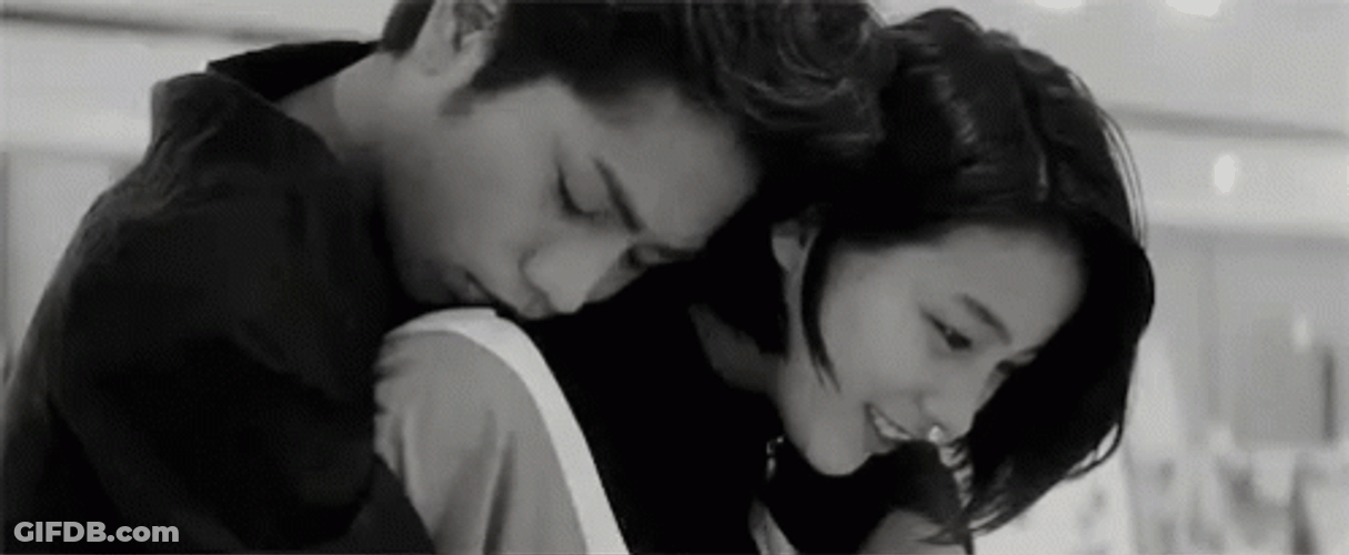 Tosaka Hiroomi Giving Hug From Behind GIF
