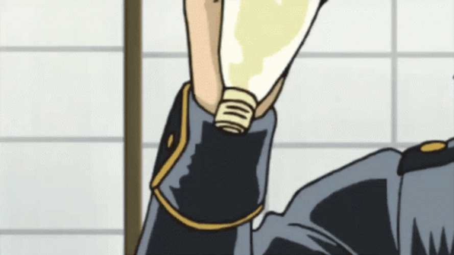 Toshiro Hijikata Feeding Dog Gintama GIF