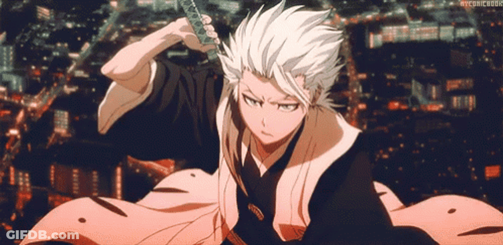 Toshiro Holding Sword GIF