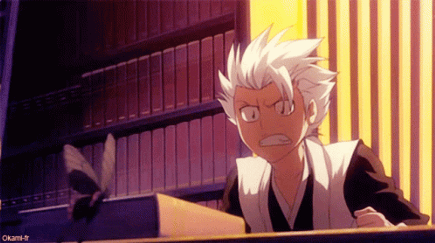 Toshiro Shouting At Butterfly GIF