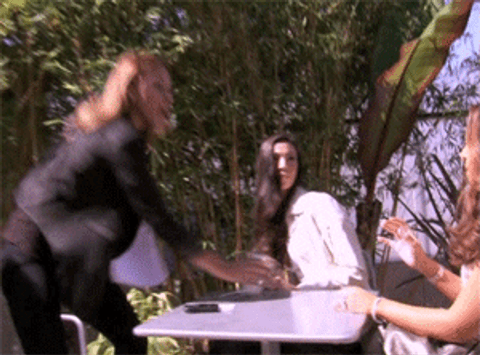 Tossing Drink Girls Fighting GIF
