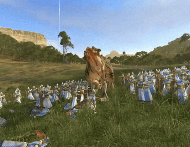 Total War Warhammer 2 Feral Carnosaur Scare GIF