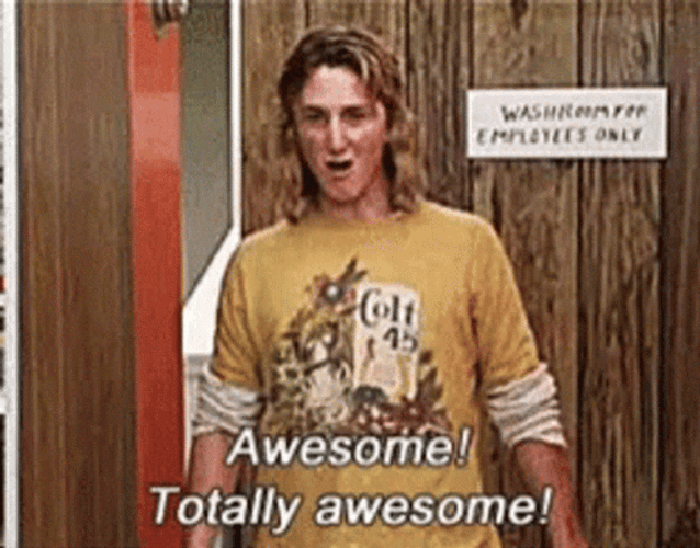 Totally Awesome Yellow Shirt Long Hair Blonde Guy GIF