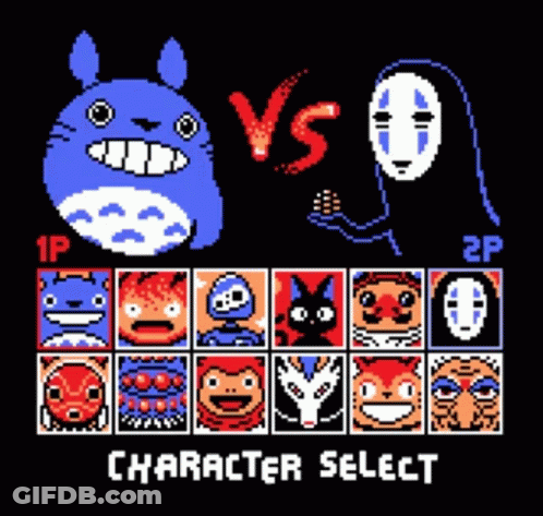 Totoro And No Face Character Select Screen GIF