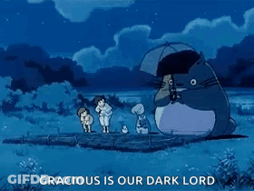 Totoro Holding Umbrella Gracious Is Our Dark Lord GIF