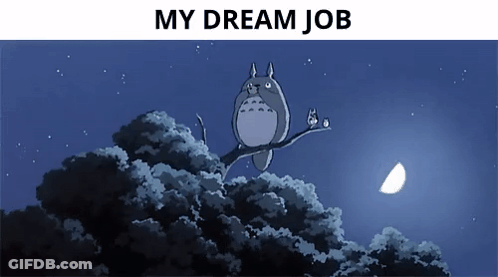 Totoro On Tree Branch My Dream Job GIF