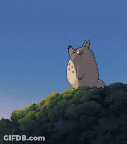 Totoro Sitting On Hill GIF