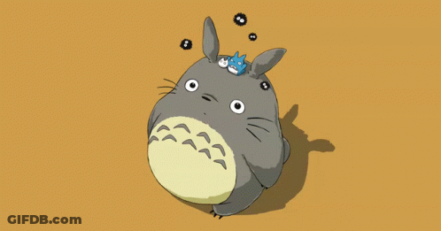 Totoro With Smaller Totoro On Top GIF