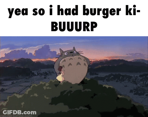Totoro Yea So I Had Burger Ki Buuurp GIF