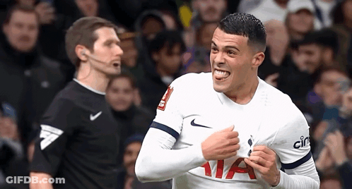 Tottenham Soccer Player Celebrating Goal GIF