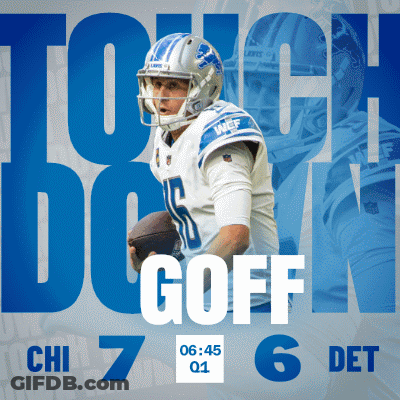 Touch Down Goff Football Player Poster GIF