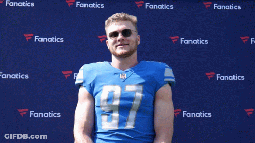 Touch Down Goff Poster With Football Player GIF