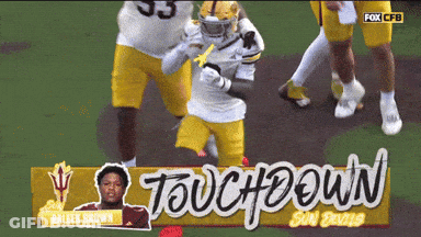 Touchdown Sign With Beer Brown GIF