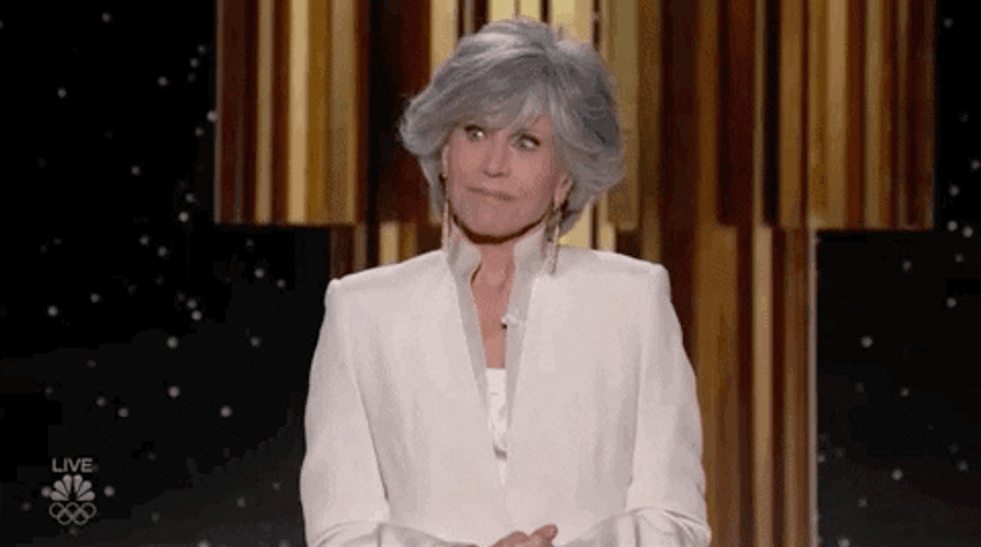 Touched Jane Fonda Cecil B. DeMille Award 2021 Golden Globes GIF