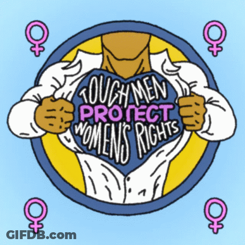 Tough Men Protect Women's Rights Logo GIF