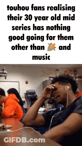 Touhou Fans Realizing Their 30 Year Old Mid Series Has Nothing Good Going For Them Other Than Music GIF