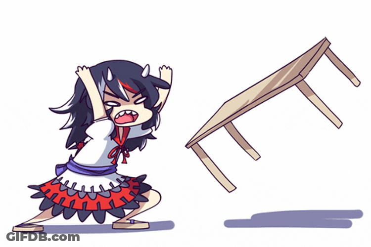 Touhou Project Chibi Seija Kijin  Angry Table Flip GIF