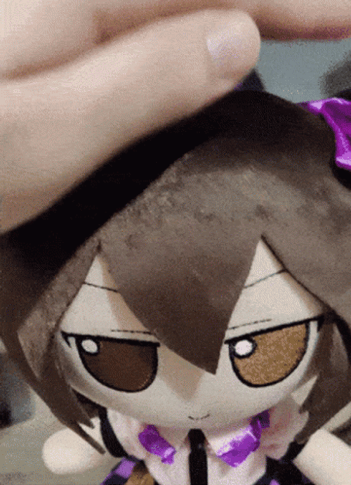 Touhou Project Cute Plush Toy Head Pats GIF