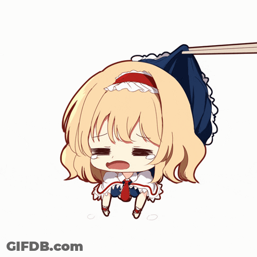 Touhou Project Hanging Chibi Alice Crying GIF