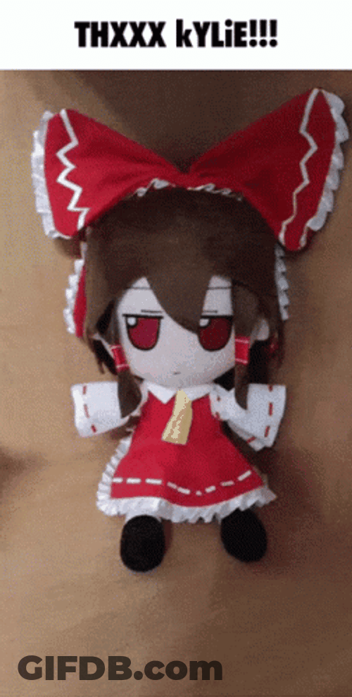 Touhou Project Plush Toy Cute Reimu Hakurei Thanks GIF