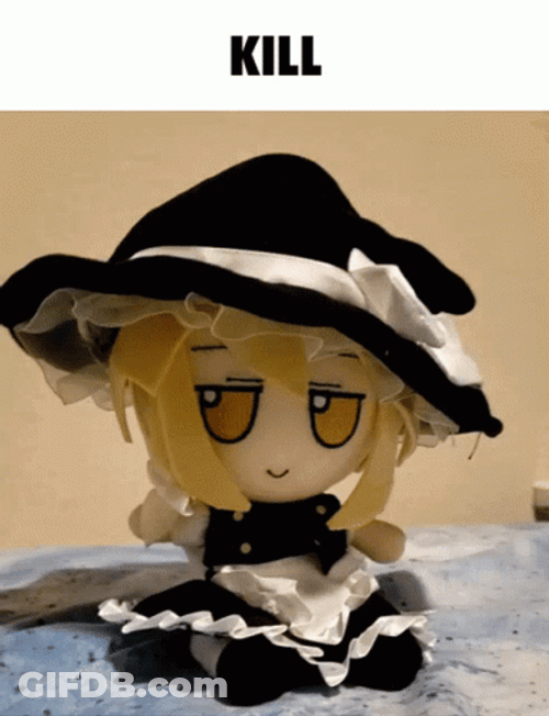 Touhou Project Plush Toy Marisa Getting Punch GIF