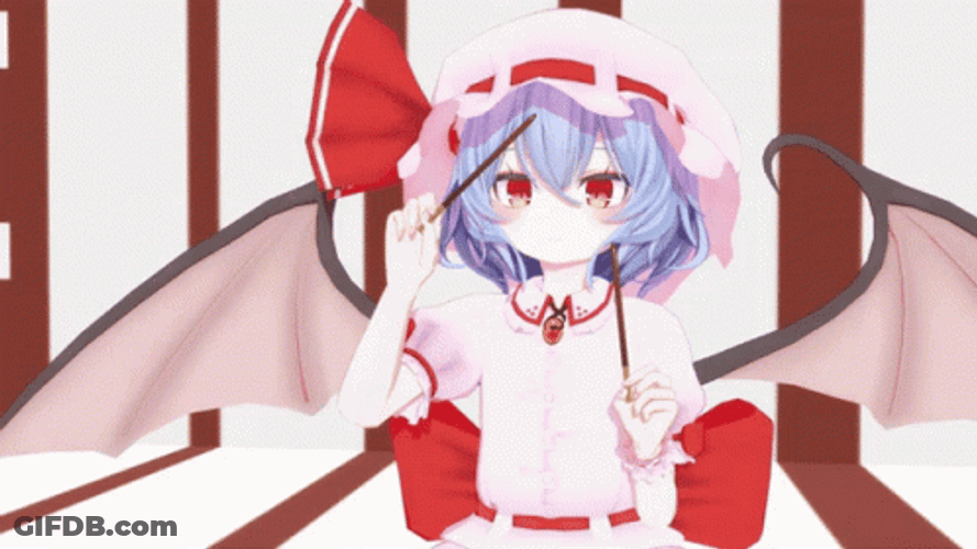 Touhou Remilia Scarlet Devil Playing Sticks GIF