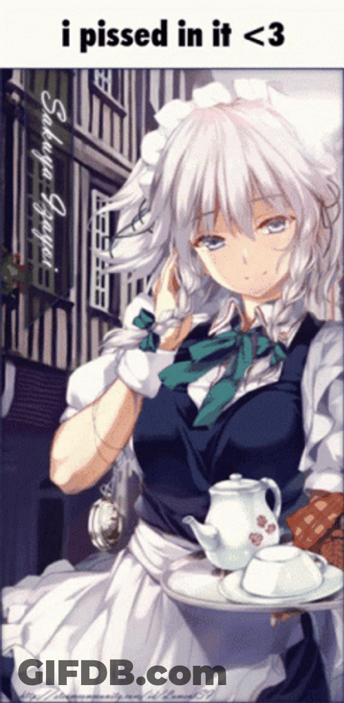 Touhou Series Beautiful Sakuya Izayoi Offers Tea GIF