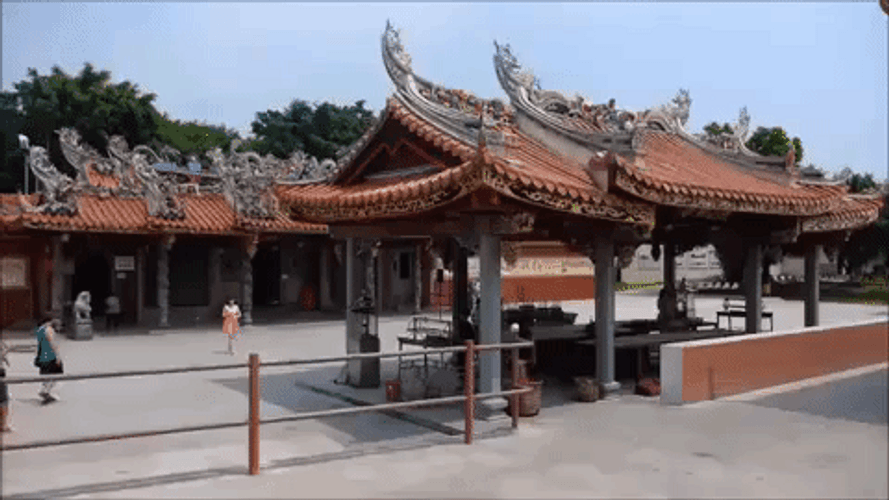 Tourist Visiting Temple In China GIF