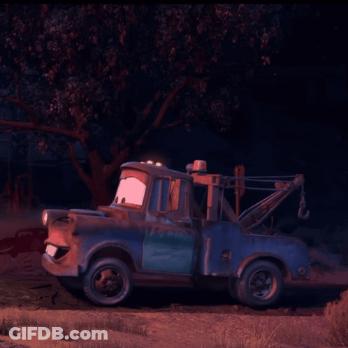 Tow Truck From Cars Parked In Field At Night GIF