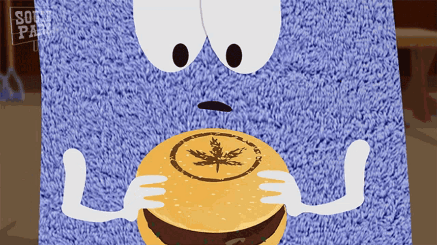 Towelie Consuming Hamburger Happily GIF