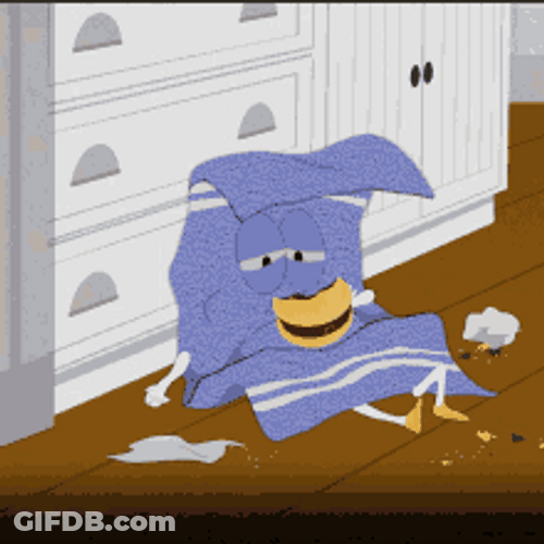 Towelie Exhausted From Eating Burgers GIF